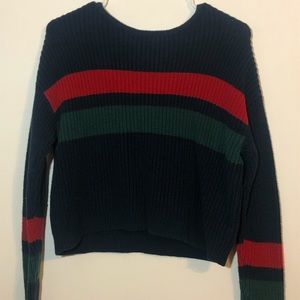 Kendall & Kylie navy blue, stripped sweater.